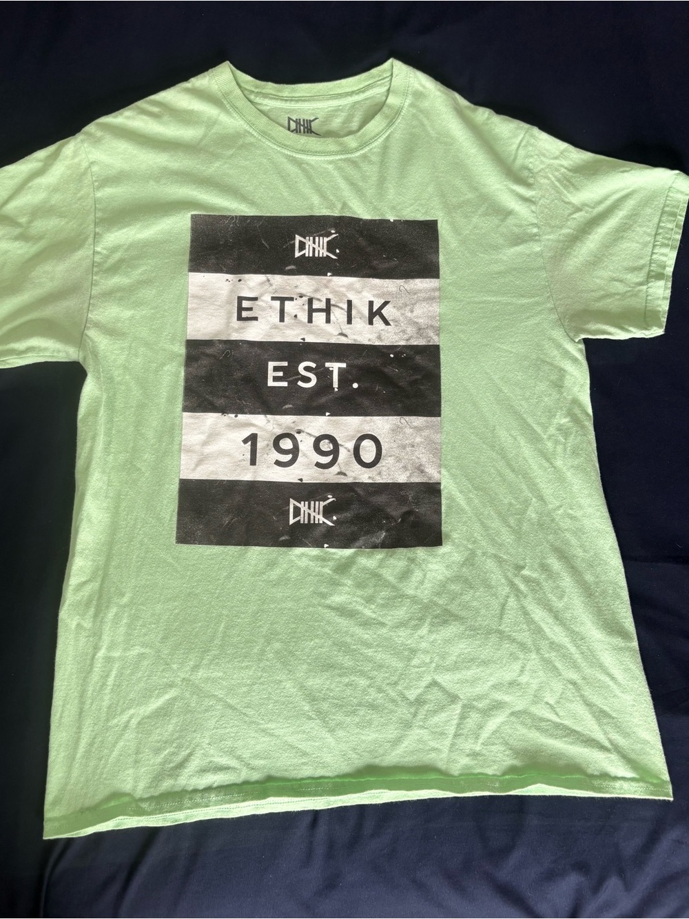 Ethik Light Mint Logo Tee with Black Print